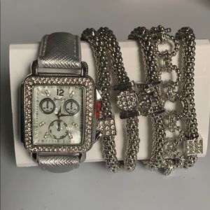 Silver Watch with 5 bracelets